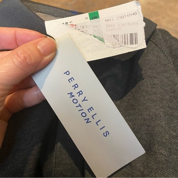 NWT~PERRY ELLIS Men Gray Motion Performance Polo Long Sleeve Top Size Large - Picture 7 of 10